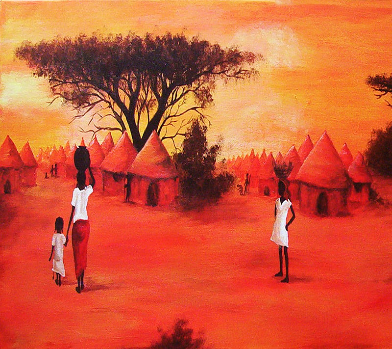 African Painting, abstract, culture, nature, HD wallpaper