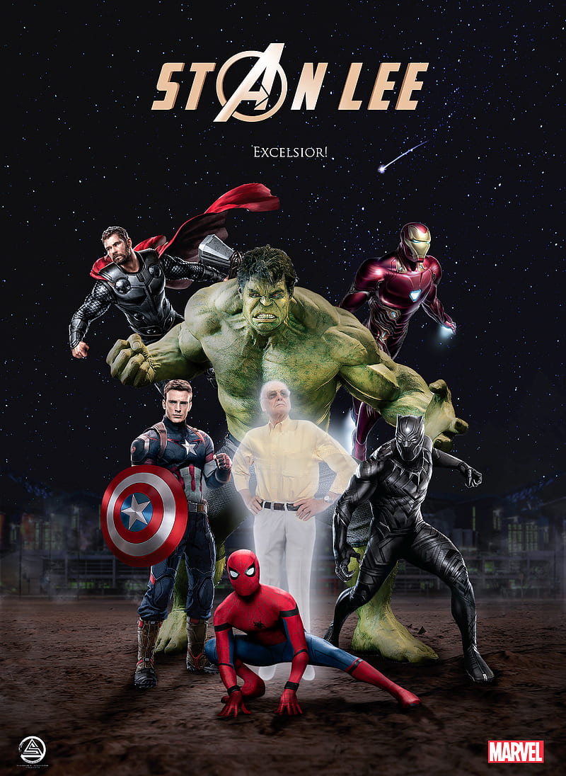 Stan Lee, avengers, comic, disney, enviroment, ironman, marvel, newyear19, spiderman, stanlee, superhero, HD phone wallpaper