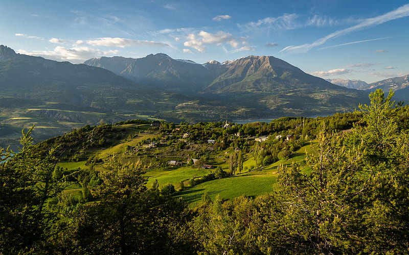 Hautes-Alpes beautiful nature, summer, Provence, Alpes, Cote dAzur, France, Europe, HD wallpaper