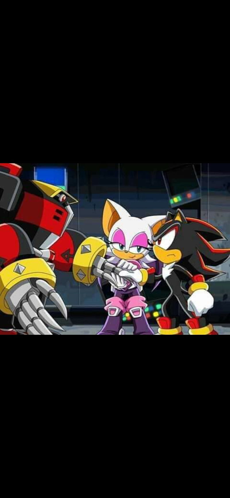 Team Dark Sonic X, robot, sonic x art, bat, hedgehog, shadow, black