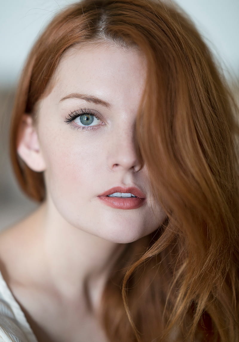 Elyse DuFour, women, actress, redhead, blue eyes, face, long hair, HD phone wallpaper