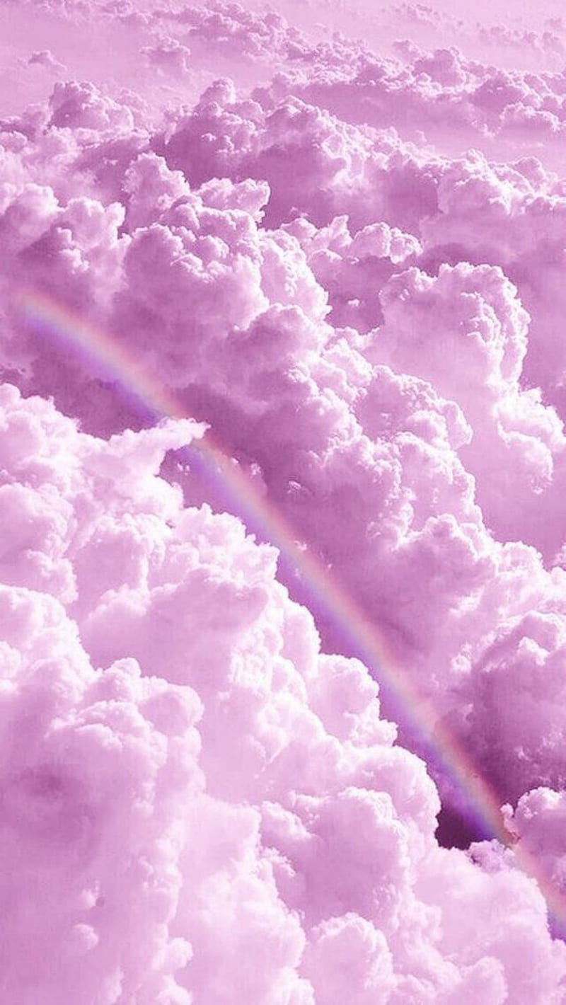 Pink Rainbow, color, sky, clouds, fantasy, HD phone wallpaper