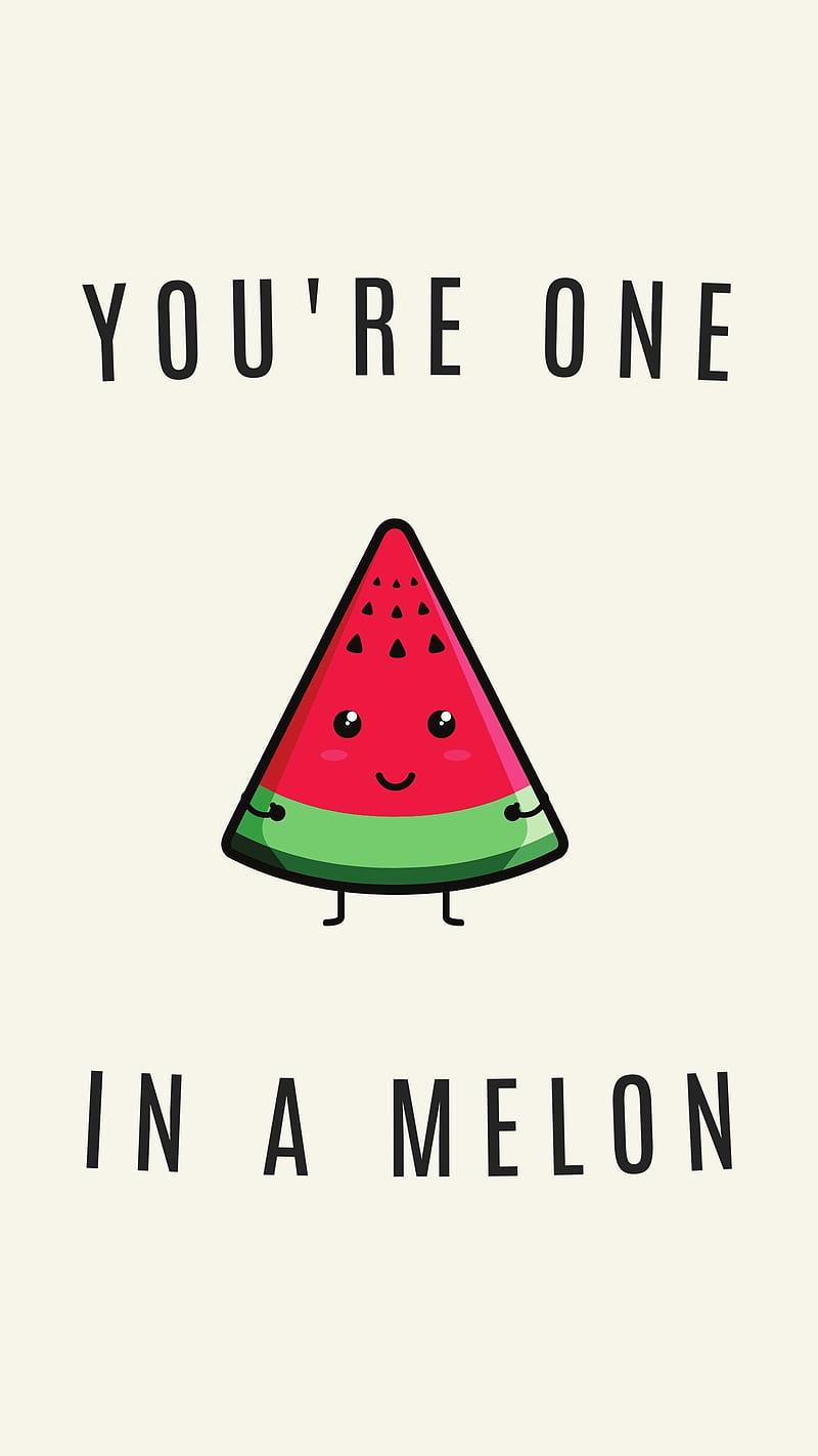 You're One In A Melon, aesthetic tropical food, cartoon inspired, cute  exotic food, HD phone wallpaper | Peakpx