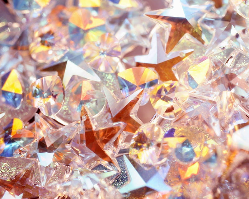 Star and Heart Crystals, Stars, Crystal, Transparent, corazones, HD wallpaper