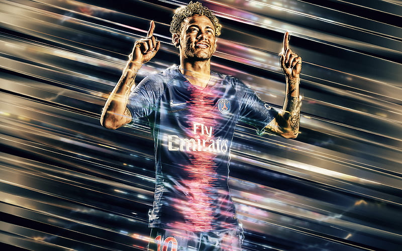 Neymar Jr, Paris Saint-Germain, Brazilian football player, striker, art, football star, PSG, Ligue 1, France, Brazilian famous football players, Neymar, HD wallpaper