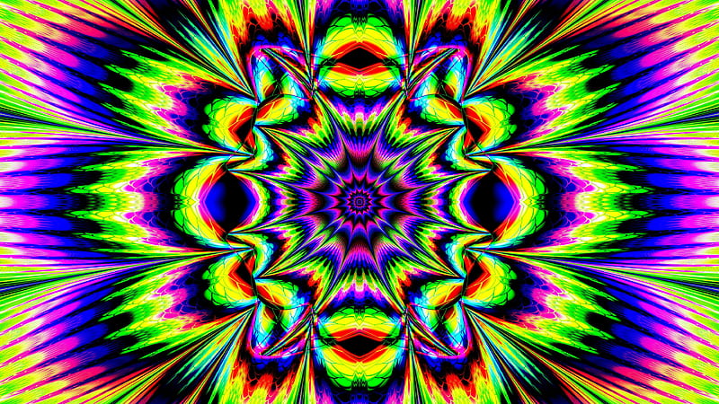 Colorful Fractal Kaleidoscope Abstraction Abstract, HD wallpaper