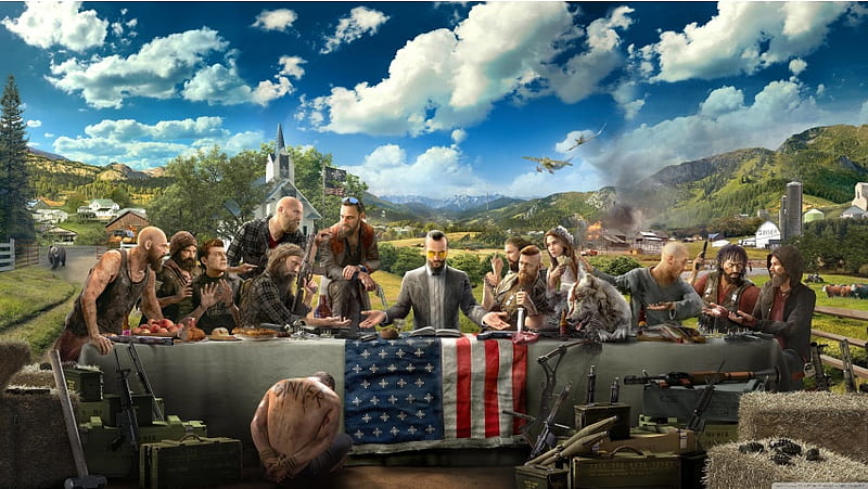 Far Cry 5 Gang at the Table, HD wallpaper