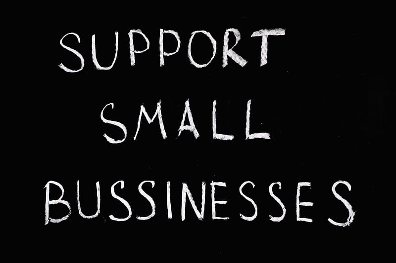 Support Small Businesses Lettering Text on Black Background, HD wallpaper