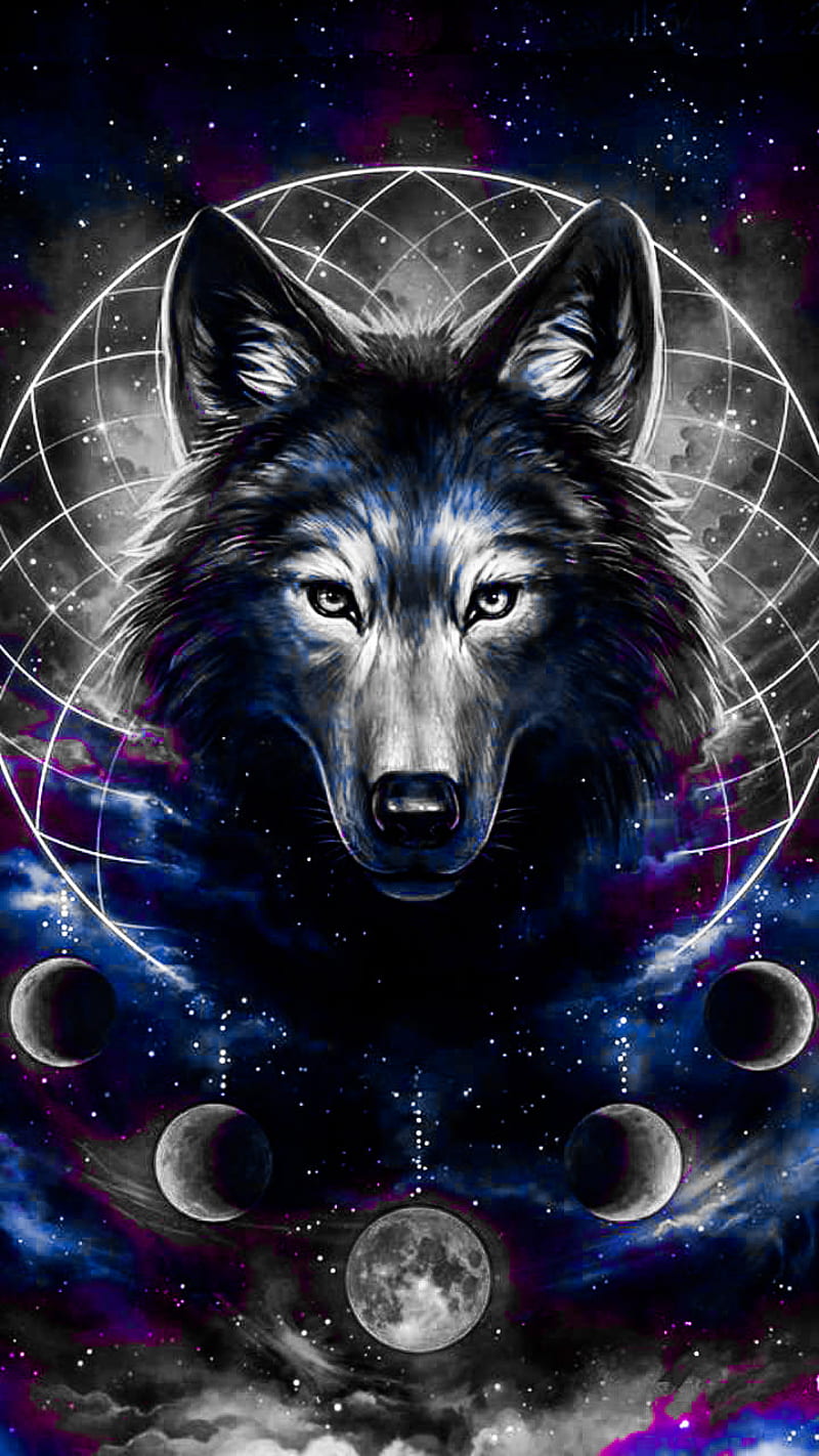Wolf drawing, bonito, black, shadow, wolf, HD phone wallpaper | Peakpx