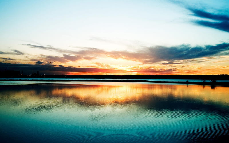 Harbour Sunset Dusk Sea-Natural landscape, HD wallpaper