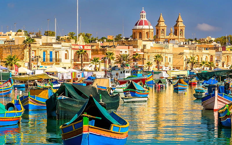 Malta Cityscape, architecture, oceans, boats, cityscapes, malta, HD wallpaper