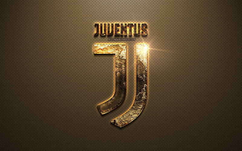 Juventus FC, golden logo, metallic golden emblem, Italian football club, Turin, Italy, golden stylish background, Serie A, football, Juve, HD wallpaper