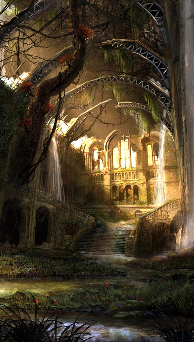 Abandoned Mythic, fantasy, mystic, religious, scenery, HD phone wallpaper