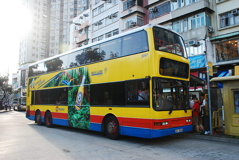 hong kong double decker bus, decker, double, hong kong, bus, HD wallpaper