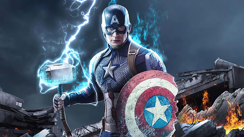 Captain America With Broken Shield, captain-america, superheroes, artist, artwork, digital-art, HD wallpaper