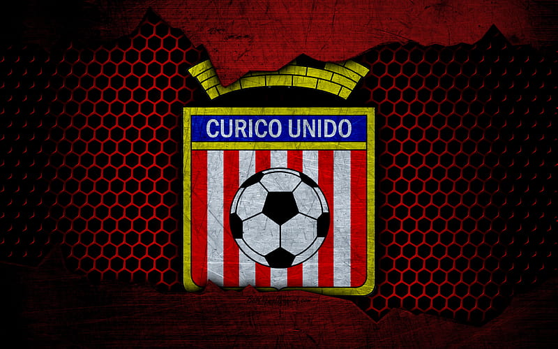 Curico Unido logo, Chilean Primera Division, soccer, football club, Chile, grunge, metal texture, Curico Unido FC, HD wallpaper