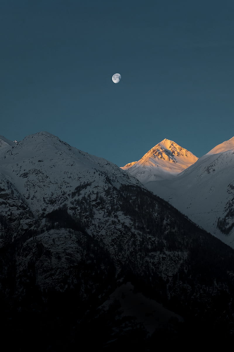 Mountains Covered With Snow, HD phone wallpaper