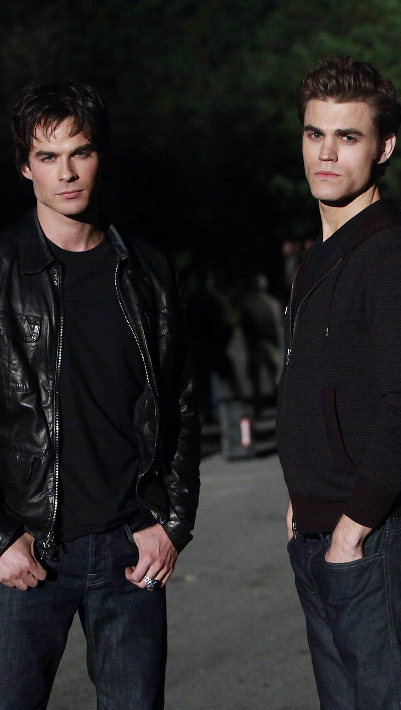 Damon And Stefan, damon salvatore, stefan salvatore, the vampire diaries, HD phone wallpaper