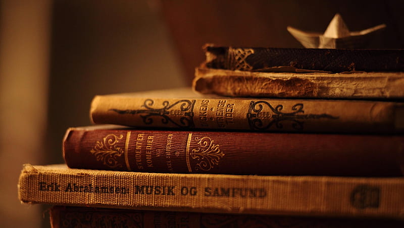 Old books, book, antique, brown, old, HD wallpaper
