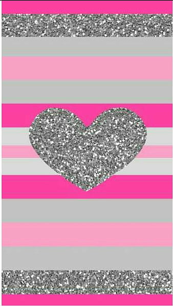 Heart, glitter, heart, pink, silver, style, HD phone wallpaper | Peakpx