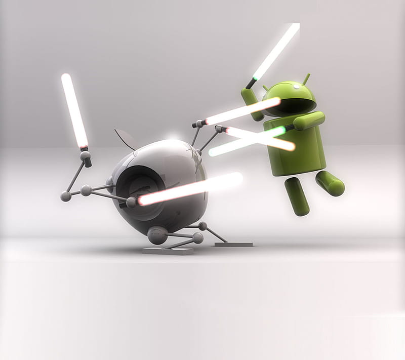 Android Jedi, apple, force, light, saber, sith, star, wars, HD wallpaper