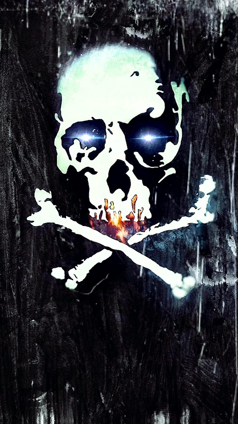 Skull, Halloween, Into, bones, crossbones, eyes, fire, head, horror, scare, scary, HD phone wallpaper