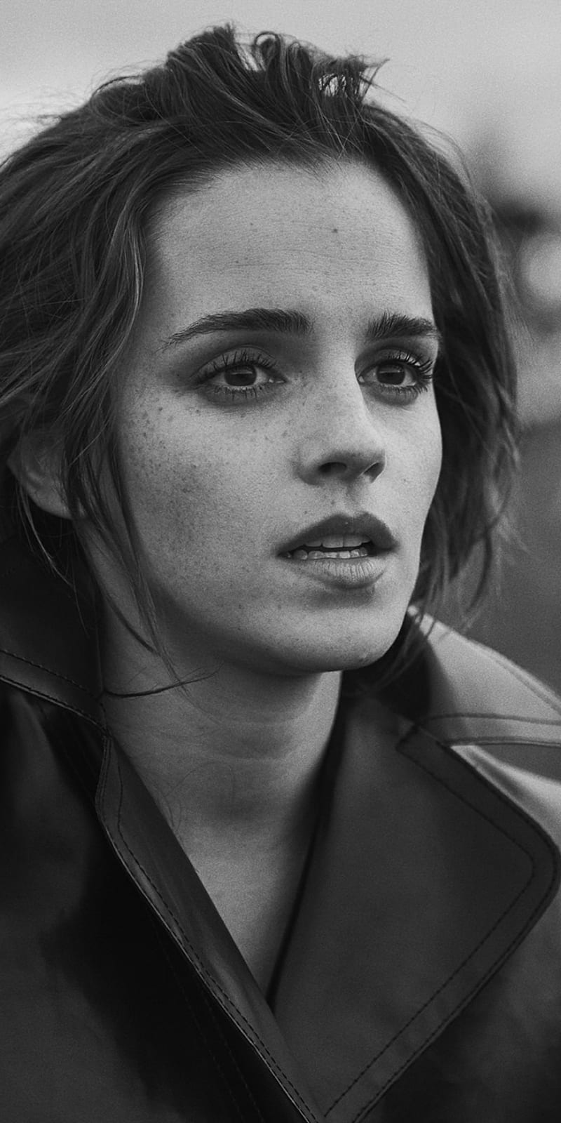Emma Watson, bonito, black and white, british, celebrity, europe, HD phone wallpaper