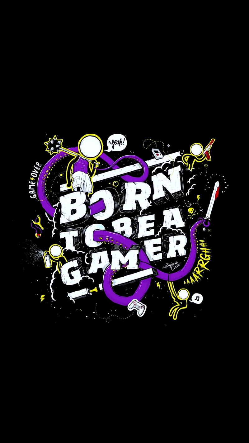 Born to be a gamer 2, games, rezi, HD phone wallpaper