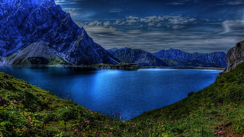 Blue Island, tint, deep, dark, tones, rich, bonito, sky, blue, HD wallpaper