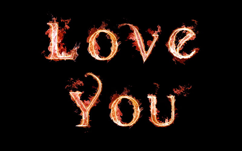 Love you, red, alphabet, valentine, flame, colored, love, color, valentines day, valentines, romantic, colors, black, gift, abstract, fire, cool, flames, letters, funny, writing, HD wallpaper