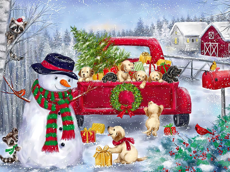 Red Truck Winter Wallpapers  Wallpaper Cave