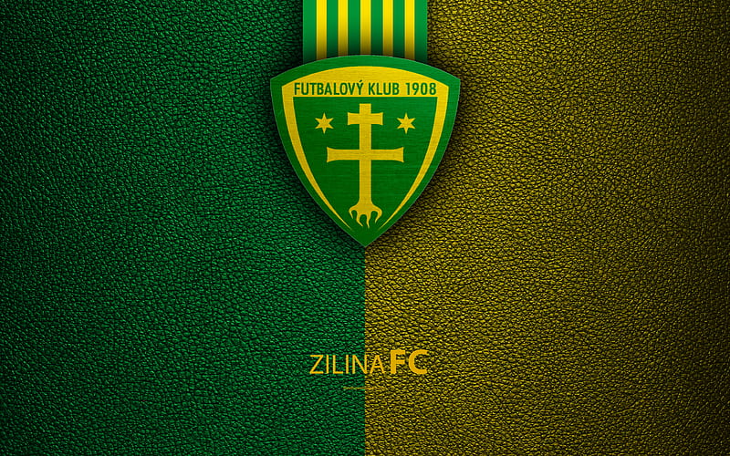 MSK Zilina FC Slovak football club, Zilina logo, leather texture, Fortuna liga, Žilina, Slovakia, football, HD wallpaper