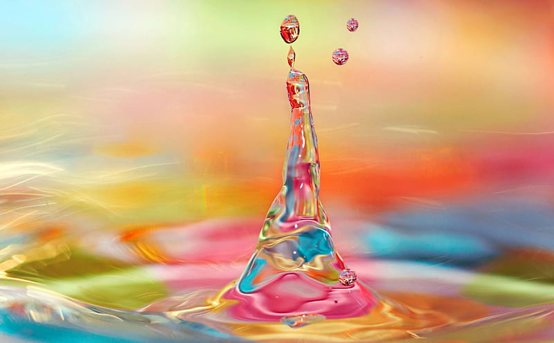 Colorful Waterdrop, waterdrop, colors, water, HD wallpaper