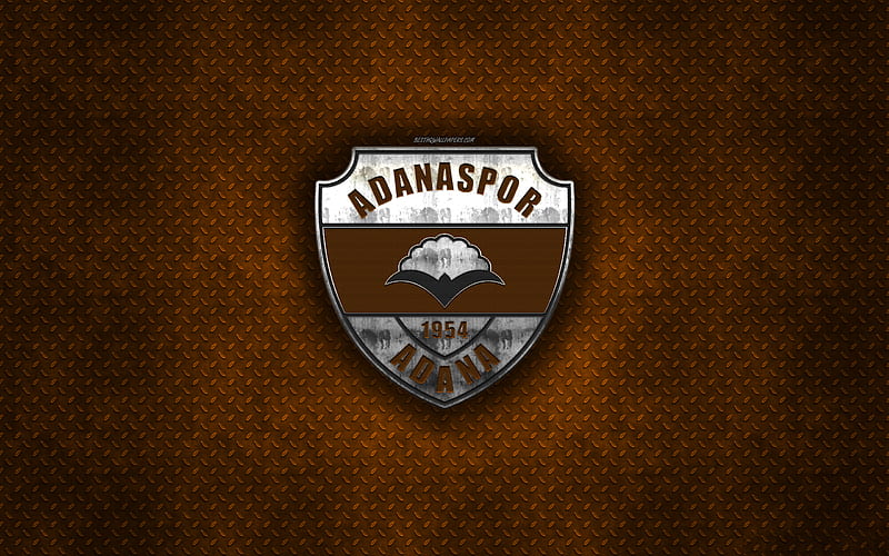 Adanaspor AS, Turkish football club, orange metal texture, metal logo, emblem, Adana, Turkey, TFF First League, 1 Lig, creative art, football, HD wallpaper