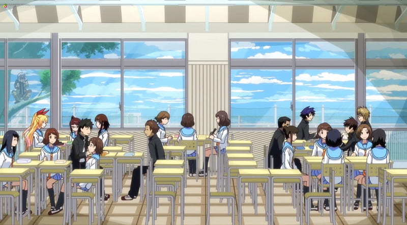 Một phòng ăn trong trường học với phông nền anime vô cùng đáng yêu sẽ khiến bạn có cảm giác được sống trong một câu chuyện hoạt hình. Từ những chi tiết nhỏ như ghế, bàn ăn cho đến ô cửa sổ đều được thiết kế theo phong cách anime, tạo nên không gian đầy sức sống.