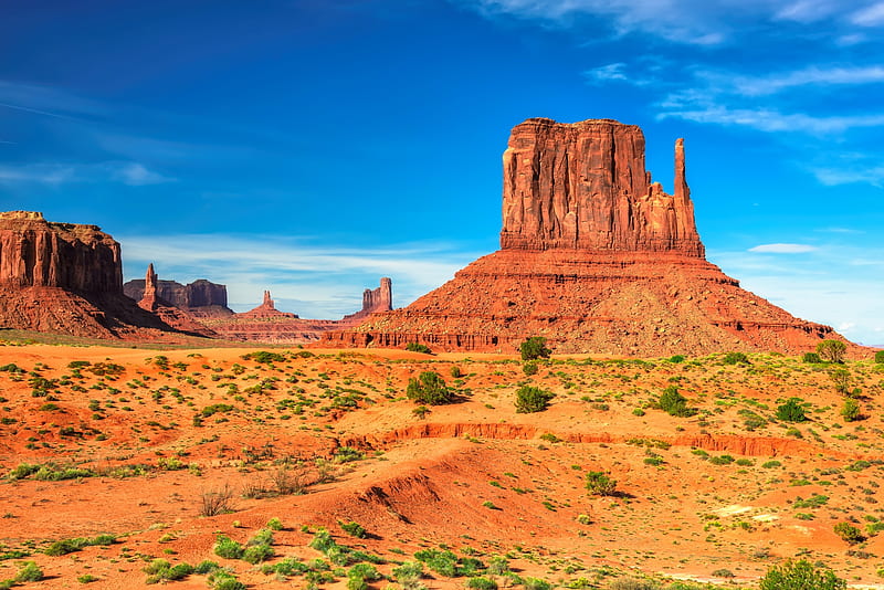 Monument Valley Desert Landscape in Arizona, Valleys, Deserts, Landscapes, Nature, HD wallpaper