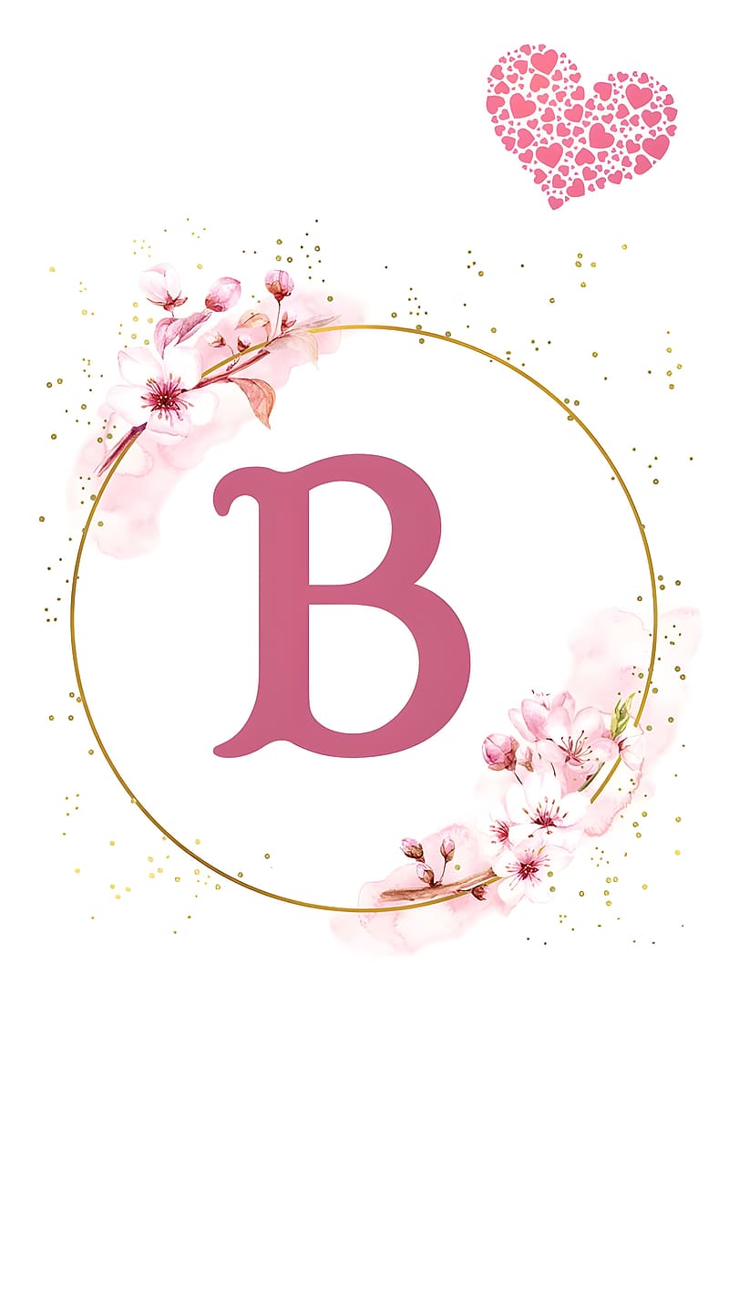 B Naam Wale, pink b, pink, letter b, HD phone wallpaper