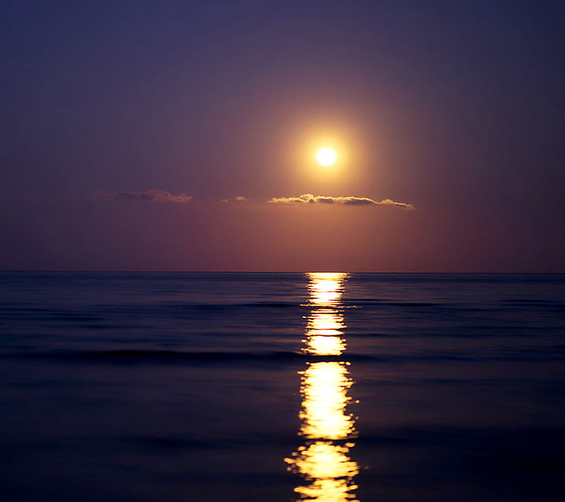 Moonrise, beach, HD wallpaper