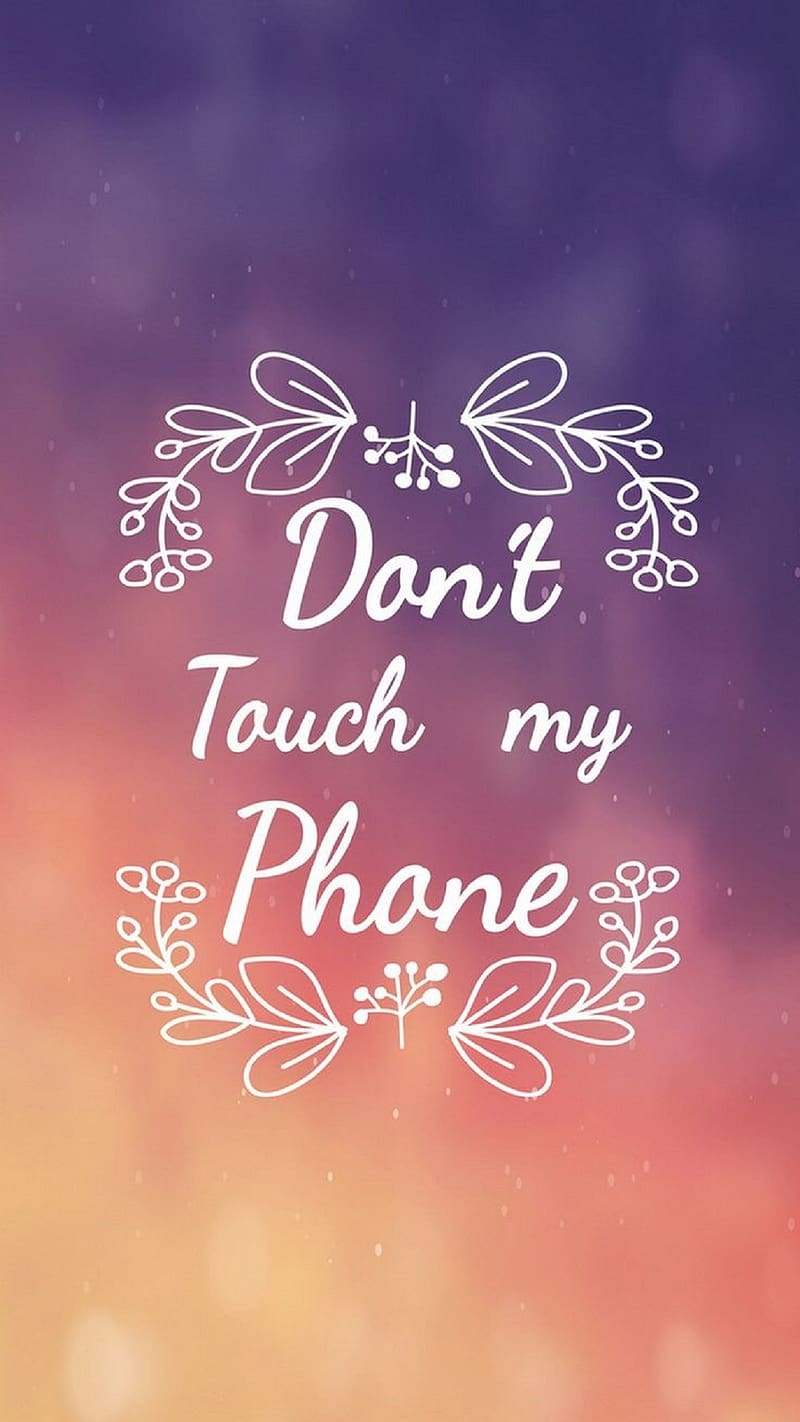 Don't Touch My Mobile, Between The Flowers, flowers, purple background, white writeup, HD phone wallpaper