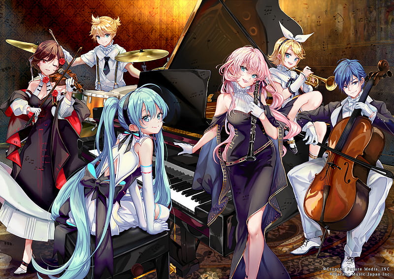 Anime, Vocaloid, Kaito (Vocaloid), Len Kagamine, Luka Megurine, Meiko (Vocaloid), Rin Kagamine, HD wallpaper