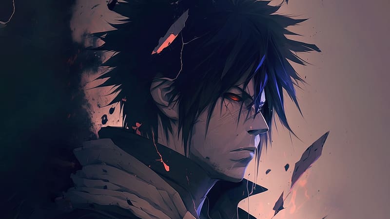 sasuke uchiha anime wallpaper, sasuke uchiha wallpaper, in the style of  cyberpunk dystopia, light blue and dark blue, realistic oil painting -  AI Generated Artwork - NightCafe Creator