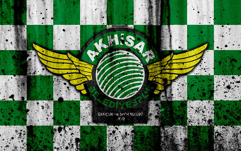 FC Akhisar Belediyespor Super Lig, logo, Turkey, Akhisar Belediyespor, soccer, football club, grunge, art, stone texture, Akhisar Belediyespor FC, HD wallpaper