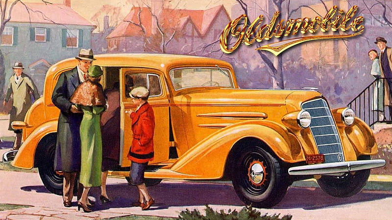 See those neghbors stare, carros, Oldsmobile, automobiles, 1934 Oldsmobile, vintage, HD wallpaper
