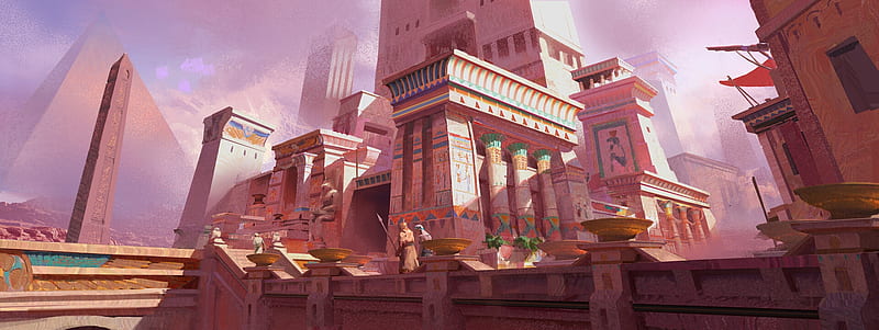 Fantasy, art, world, city, luminos, size80, pink, castle, HD wallpaper ...