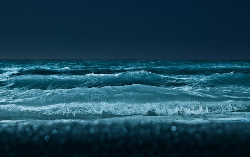 Ocean Waves At Night, ocean, waves, night, nature, water, HD wallpaper