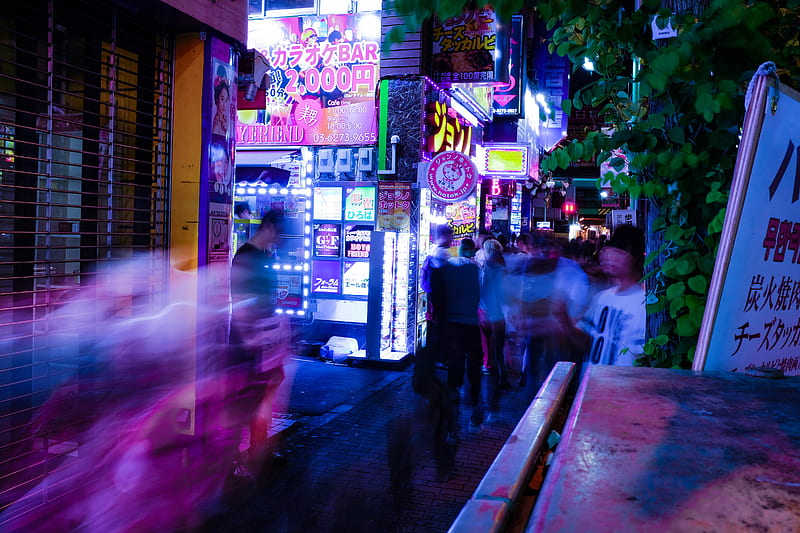 time lapse of people walking taken at nighttime, HD wallpaper