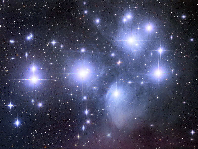 Pleiades Star Cluster, fascinating, space, star, galaxy, HD wallpaper