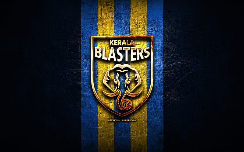 Kerala Blasters FC, golden logo, ISL, blue metal background, football,  indian football club, HD wallpaper | Peakpx