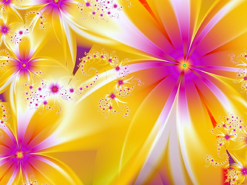 Bright Alegria, raw fractals, flowers, colors, love four seasons, fractal art, collages, digital art, HD wallpaper