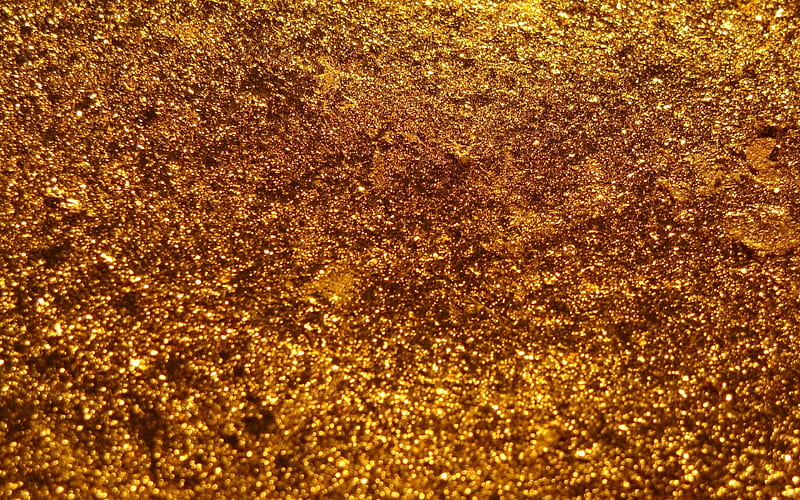 golden glittering texture, macro, golden glitter texture, close-up, sparkles, golden glittering background, glitter textures, HD wallpaper